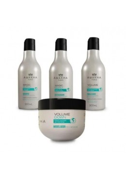 Cabelos Cacheados Magic Curly Volume DOWN Kit 4 Products - Amakha Beautecombeleza.com