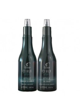 Curly Wave Style Definition Emollience Shine Gold Oil Curls Kit 2x500 - Ecosmetics Beautecombeleza.com