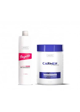 Brigitte Shampoo + Carmen Platinum Redutor de Volume Kit 2x2kg - Vanité Beautecombeleza.com