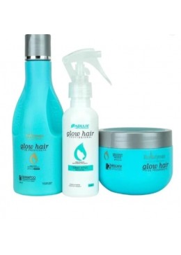 Glow Hair Home Care Recovering Strengthening Maintenance Kit 3 Itens - Adlux Beautecombeleza.com