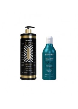 Blueken Luxe Semi Definitive 1 Liter + Detox Therapy Anti -Residue Shampoo 500Ml Beautecombeleza.com