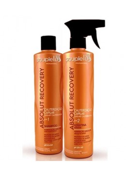 Absolut Recovery Keratin Hair Resistance Cauterization Treatment Kit 2x500ml - Souple Liss Beautecombeleza.com